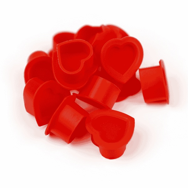 Magnum Silicone Heart Ink Cups (200) - Image 5