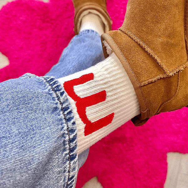 Magnum Soft Ivory/Red Crew Socks (Sizes 3-12) - Image 3