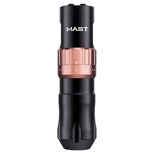Mast Fold 2 Wireless Tattoo Machine - Black/Gold - Adjustable Stroke - Image 2
